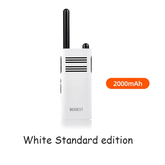 white XIAOMI Mijia BeeBest A208 ручной рации синий 3350 мАч 5 Вт 1-5 км двухстороннее радио для наружного внутреннего здания безопасности - Цвет: white