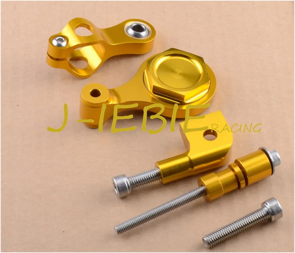 Демпфер руля с ЧПУ Стабилизатор и золотой кронштейн для крепления Yamaha YZF R6 2006 2016