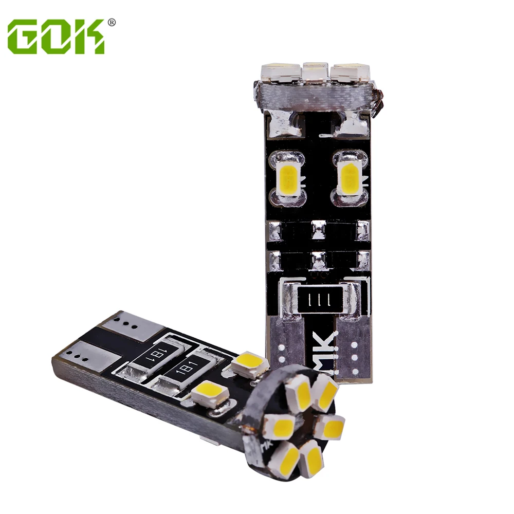 500 шт./лот T10 светодиод шина может свет w5w 10smd 1206 светодиодная сигнальная лампа canbus