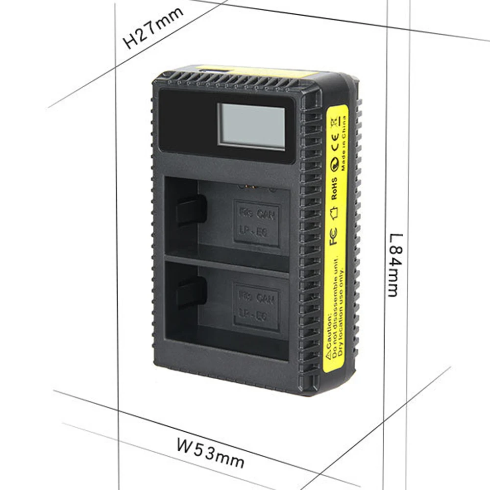 2 шт. LP E6 E6N аккумуляторная батарея + LED двойное USB зарядное устройство для Canon EOS 6D 7D