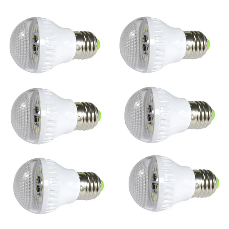 В партии 6 шт. AC 110V 240V E27 3W 9 W Светодиодный 2835 SMD Пластик оболочки глобусная лампочка