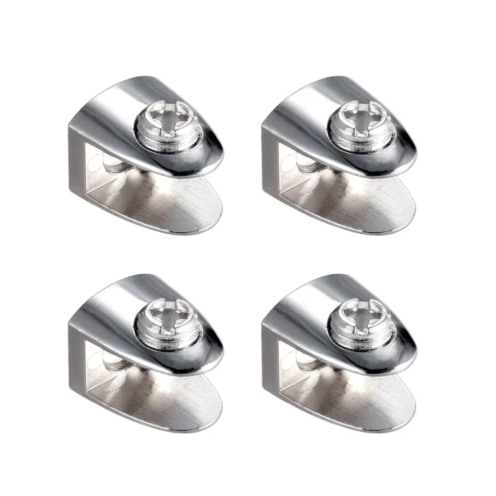 

Uxcell 4pcs 4 Styles Glass Shelf Brackets Zinc Alloy Glass Clamp Clip Holder Glass Wall Bracket for 4-8mm 6-8mm 6-10mm 7-10mm