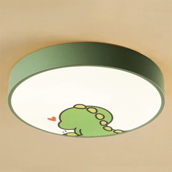 Green 4 Colors Cartoon Led Ceiling Lamp Acrylic Lamp Shade for Kids Childs Modern Nordic Round Ceiling Lights Fixtures Living Room - Цвет корпуса: Green
