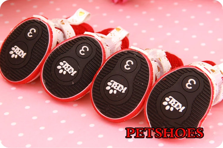 Новое поступление Pet обувь сезон: весна–лето из PU искусственной кожи, на резиновой нескользящей подошве; щенков обувь с кошками для чихуахуа, породы кошек одежда продуктов