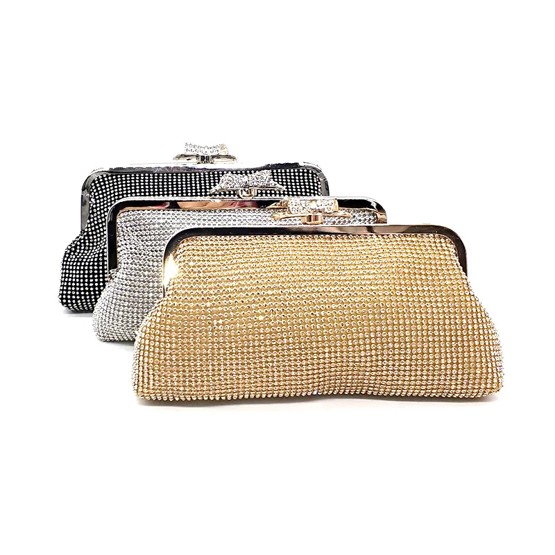 Качественная элегантная мягкая Сумочка Стразы золотого/серебряного/черного