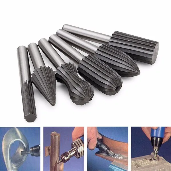 

2 Sets Lot 6pcs 6mm Shank Engraving Grinding Bit Carbide Rotary File Cutter for Tools