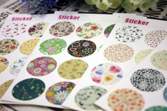 60 шт. декоративные винтажные Цветочные бумажные наклейки упаковка для торта