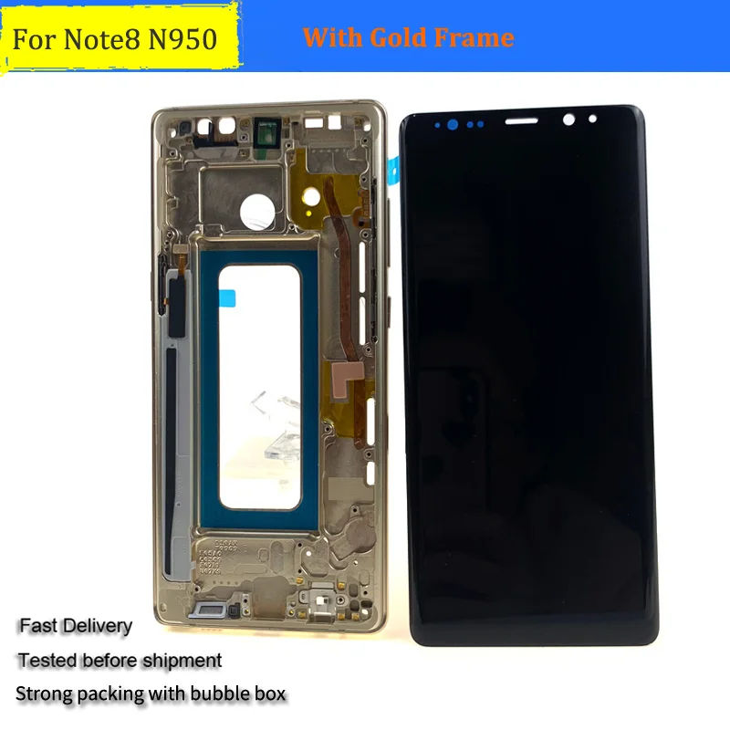Для SAMSUNG Galaxy Note8 lcd N950 N950F с рамкой Super AMOLED дисплей сенсорный экран Запасные