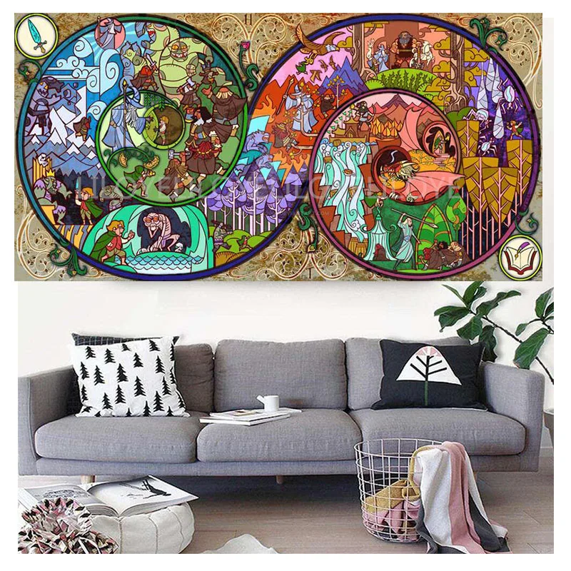 

Full Square/Round 5D DIY Diamond Painting "a long adventure with hobbit" 3D Embroidery Cross Stitch Mosaic Home Decor Gift TY73