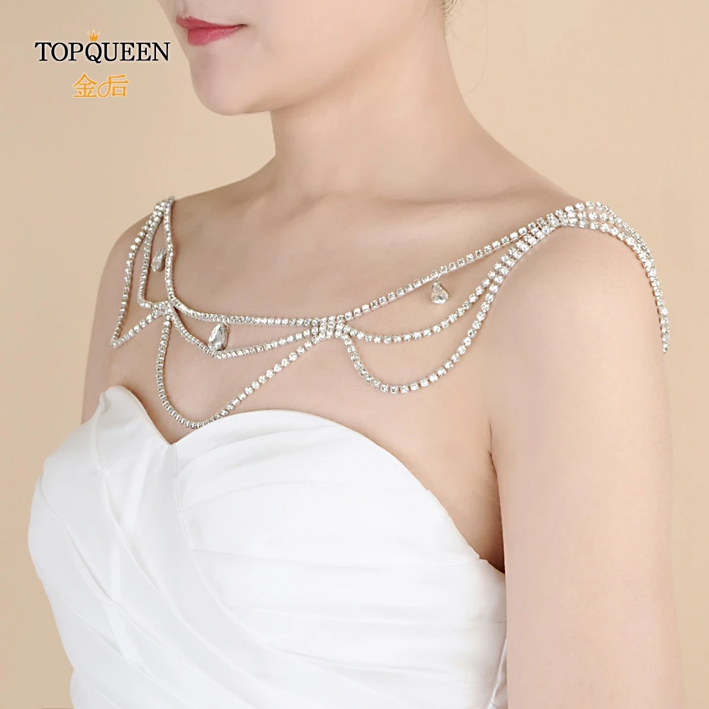 TOPQUEEN G01 аппликация Кристаллы свадебное обертывание Сделано в Китае свадебные аксессуары для невесты вечернее платье шаль для девочки