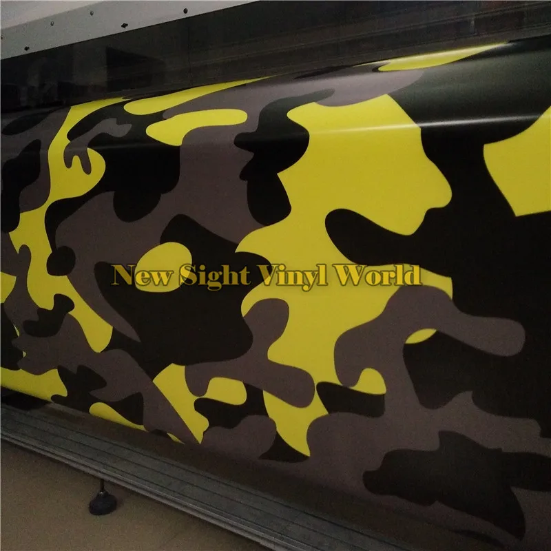 

Jumbo Yellow Camouflage Vinyl Wrap Film Yellow Camo Car Wrap Vinyl Bubble Free For Car Graphic Size:1.50*30m/Roll