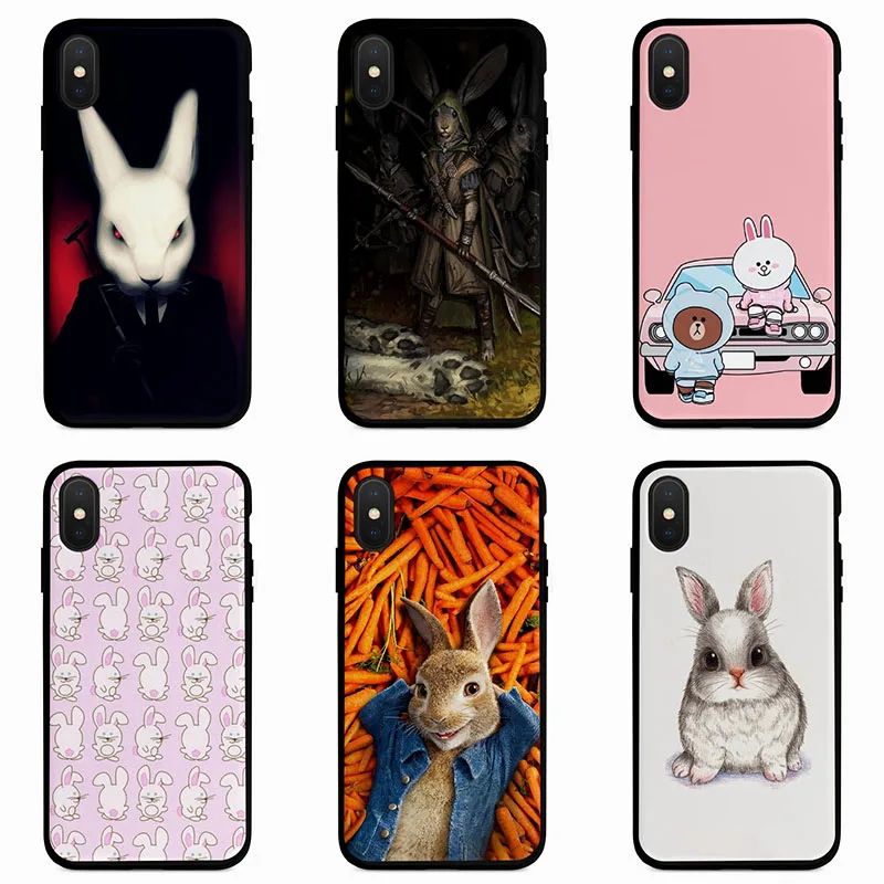 Силиконовый чехол для телефона животных Кролик Iphone 5 5s SE 6 6s 7 8 плюс X Xr Xs Max Мягкий