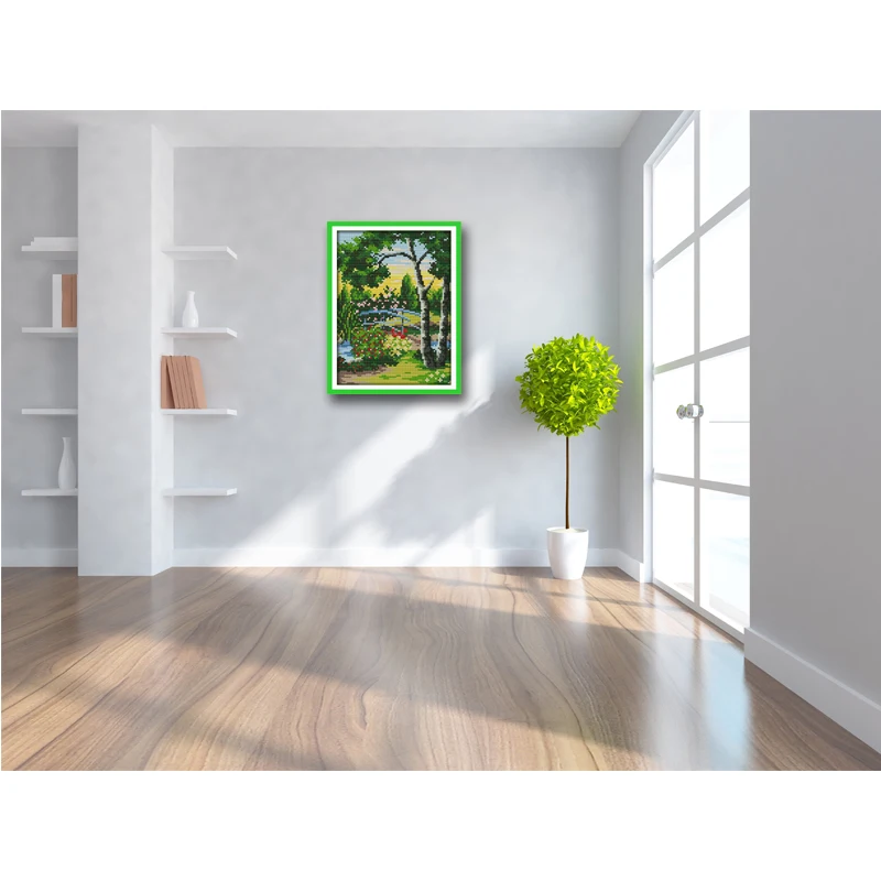 The corner of the park garden tree flower dmc 14CT 11CT набор для рукоделия вышивка крестиком китайские