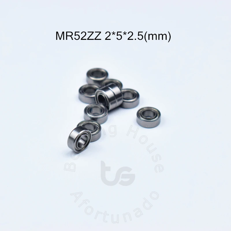 MR52ZZ 2*5*2,5(мм) 10 шт. Подшипник ABEC-5 металлический герметичный Миниатюрный Мини подшипник MR52 MR52ZZ хромированный стальной подшипник