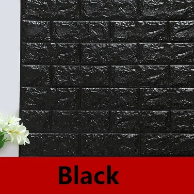 Black DIY 3D настенные панели кирпичные настенные наклейки гостиная ТВ фон настенный Декор Пена водонепроницаемые настенные наклейки обои для детской комнаты - Цвет: Black