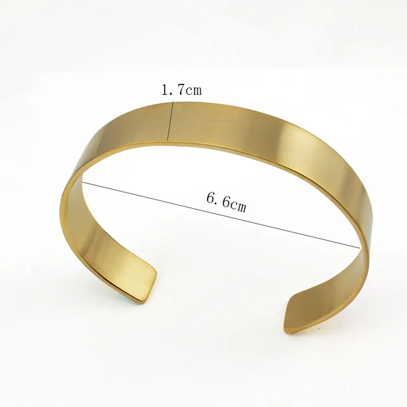 matte gold color Ювелирные браслеты из нержавеющей стали, индивидуальный логотип, Простой Золотой Браслет-манжета для мужчин и женщин - Окраска металла: matte gold color