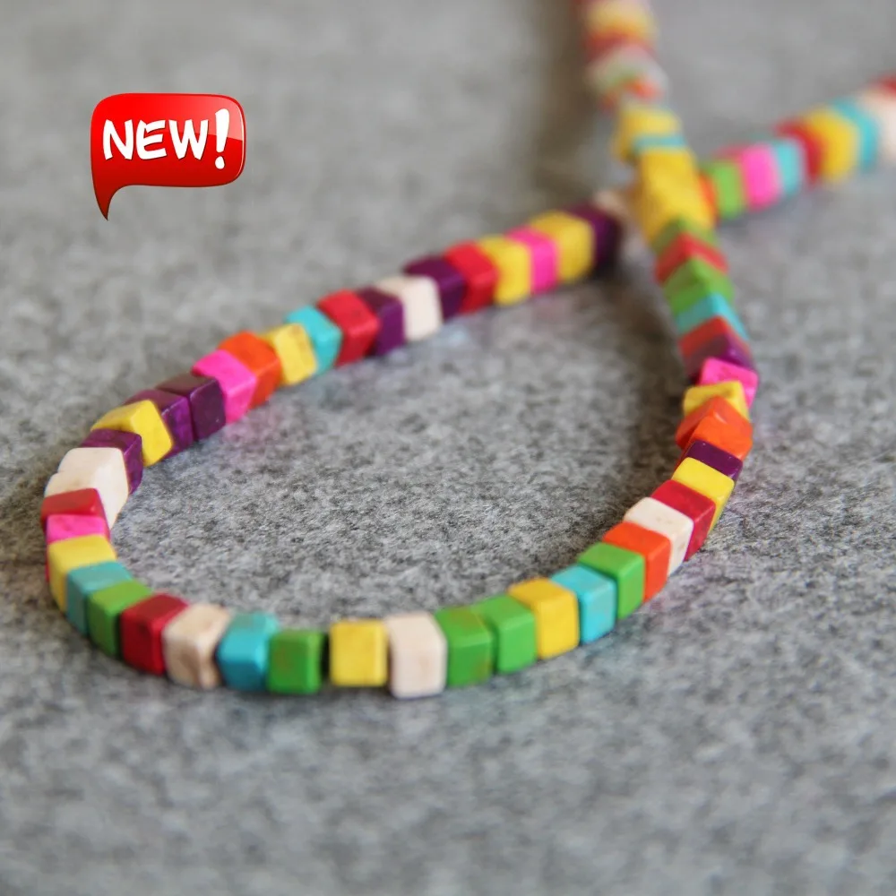 (Минимальный заказ 1) Квадратные бусины 4*4 мм из камня, незакрепленные бусины, аксессуары, 15 дюймов, дизайн для изготовления ювелирных изделий