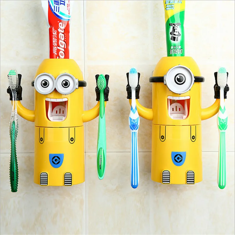Child Cartoon Toothpaste Kid Creative Bathroom Accessories Washing three-in-one set Automatic Toothpaste