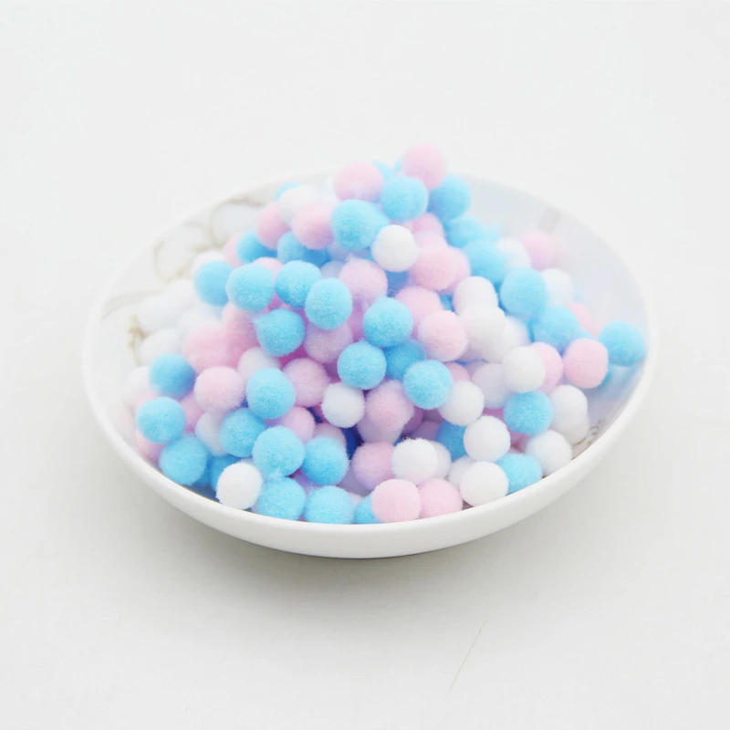 blue pink 8 мм 10 мм 15 мм 20 мм 25 мм 30 мм мягкий помпон мягкие пушистые Помпоны шарики DIY товары для шитья и рукоделия украшения детские игрушки - Цвет: blue pink