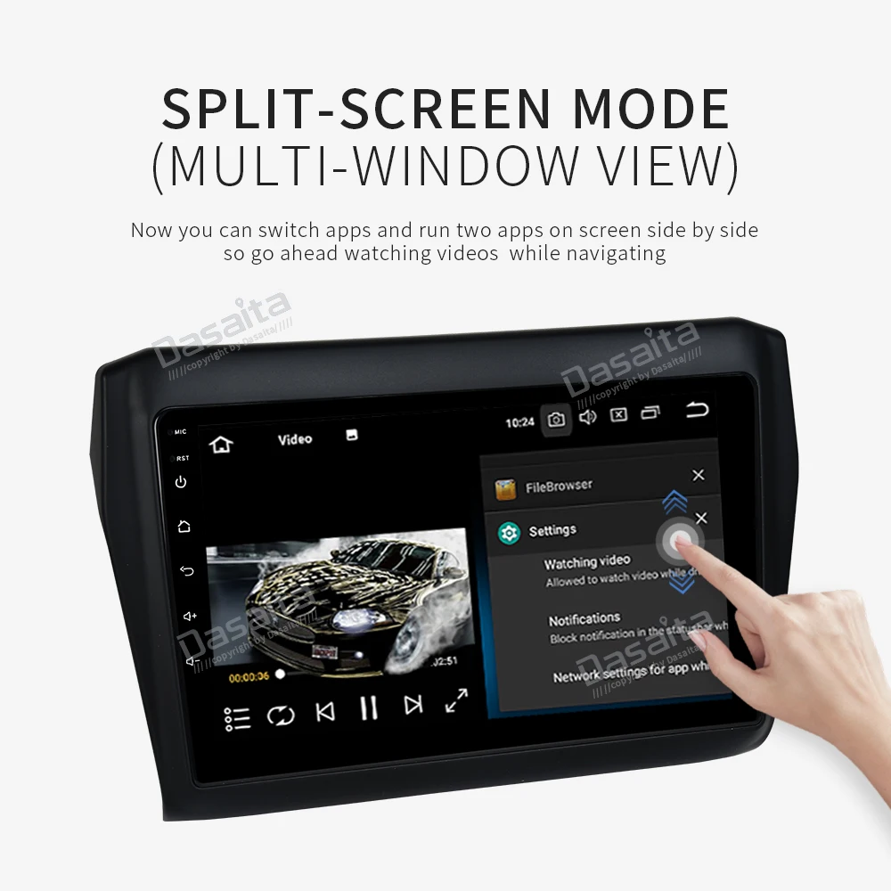 Dasaita " Android 9,0 автомобильное радио для Suzuki Swift мультимедиа 4G 32G Восьмиядерный Встроенный Bluetooth gps сплит-экран