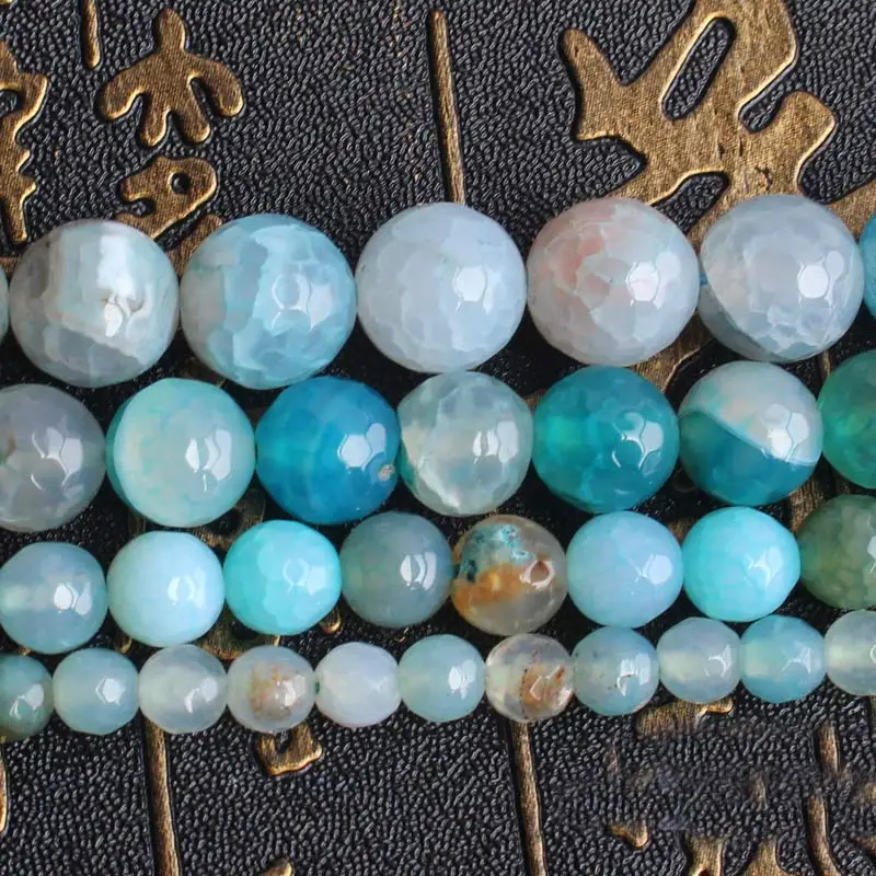 

Faceted Blue Crackle agates 6-12mm Loose Beads 15inch , For DIY Jewelry Making !We provide mixed wholesale for all items!