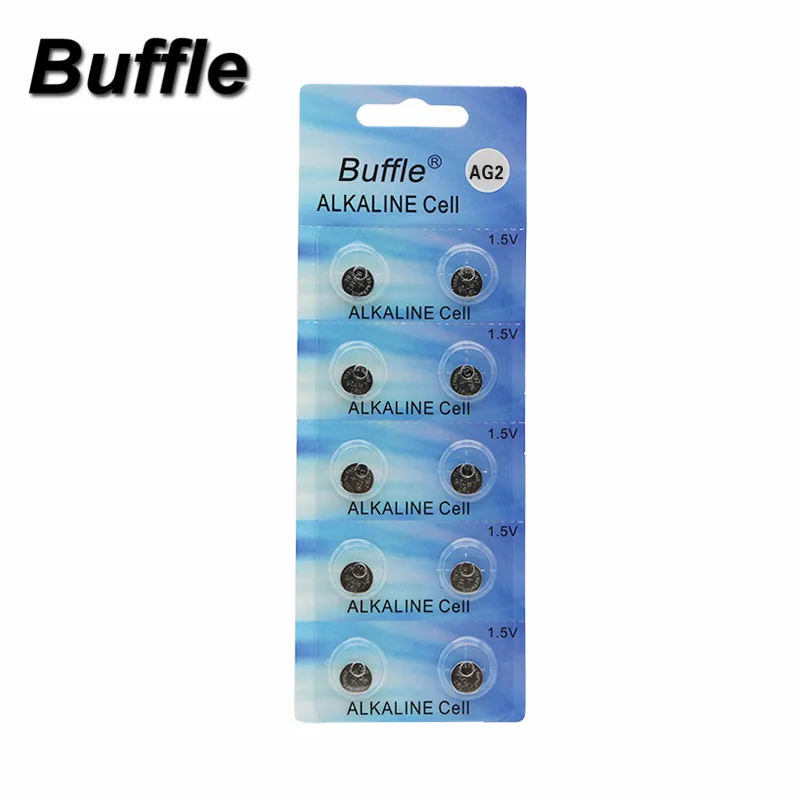 

10x Buffle AG2 LR726 396A 607 S30 556 Button Cell Coin Alkaline Battery 1.5V Watches