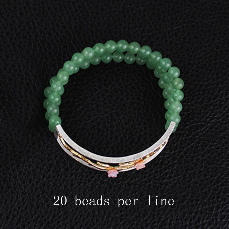 20 beads per line Эксклюзивный! серебро 925 браслеты женские ручная работа мода бижутерия Очень нежный Урожай сливы цветение Дизайн природный камень подарки - Цвет камня: 20 beads per line