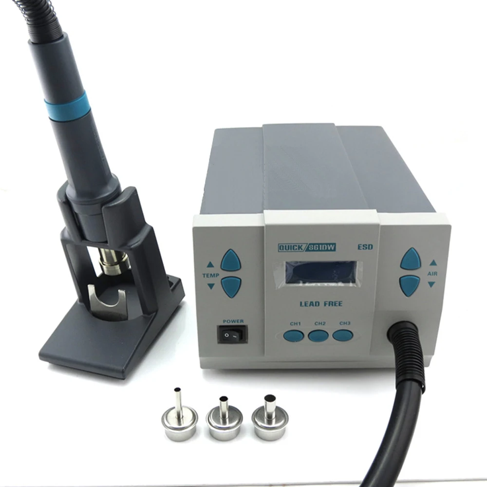 1000W Quick 861DW lead-free hot air gun soldering station Intelligent digital display BGA rework For PCB chip repair | Инструменты