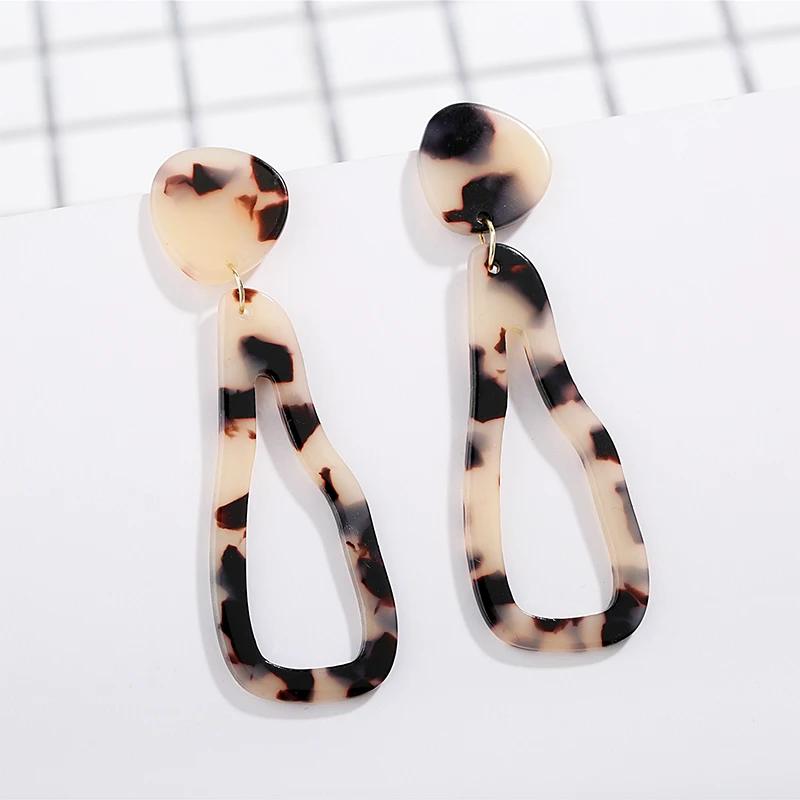 fashion earrings creative leopard acetate pendant personality anti-allergic temperament ring ladies jewelry | Украшения и