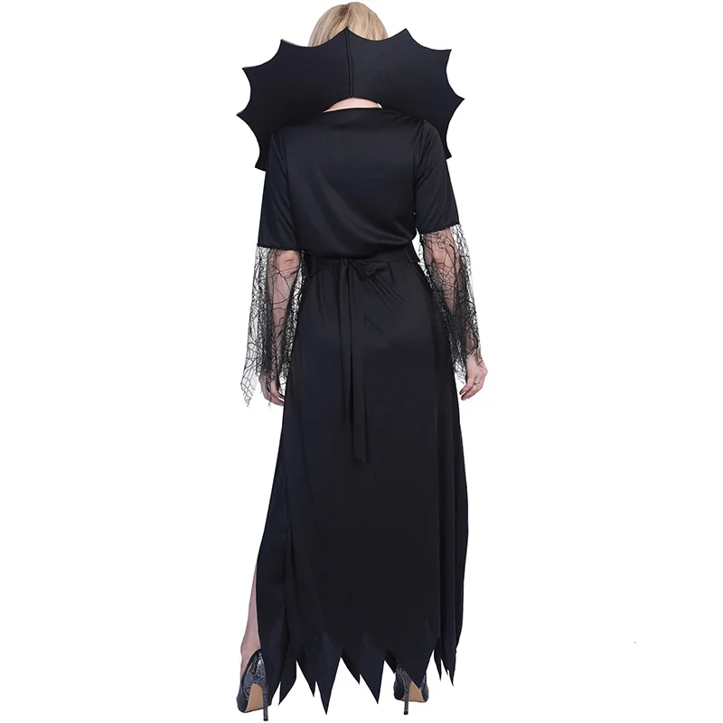 

Amazing Gothic Black Spider Witch Cosplay Costume Adult Women Halloween Carnival Night Kigurumi Witch Costume Fancy Dress