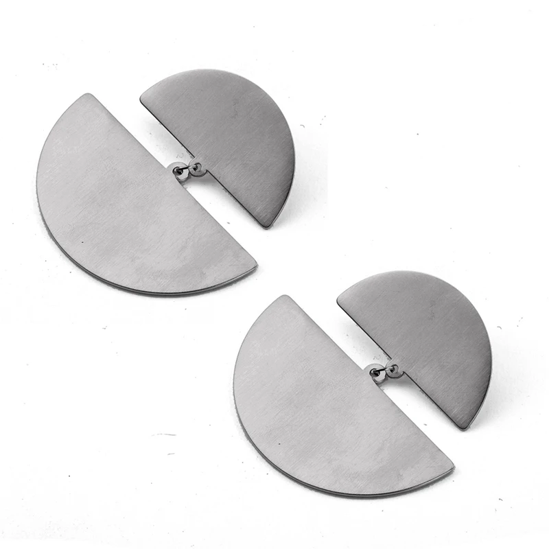 

Rose Gold Color Geometry Drop Semicircle Earrings for Women Double Irregular Acrylic Earring Fashion Jewelry Female Gifts