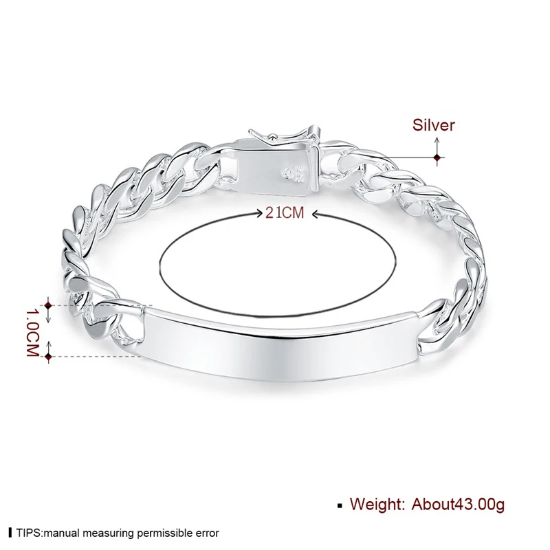 LMNZB Fashion Jewelry Solid 925 Sterling Silver Charm Bracelets Cuff Bangles Wedding Jewelry For Men Women LH182