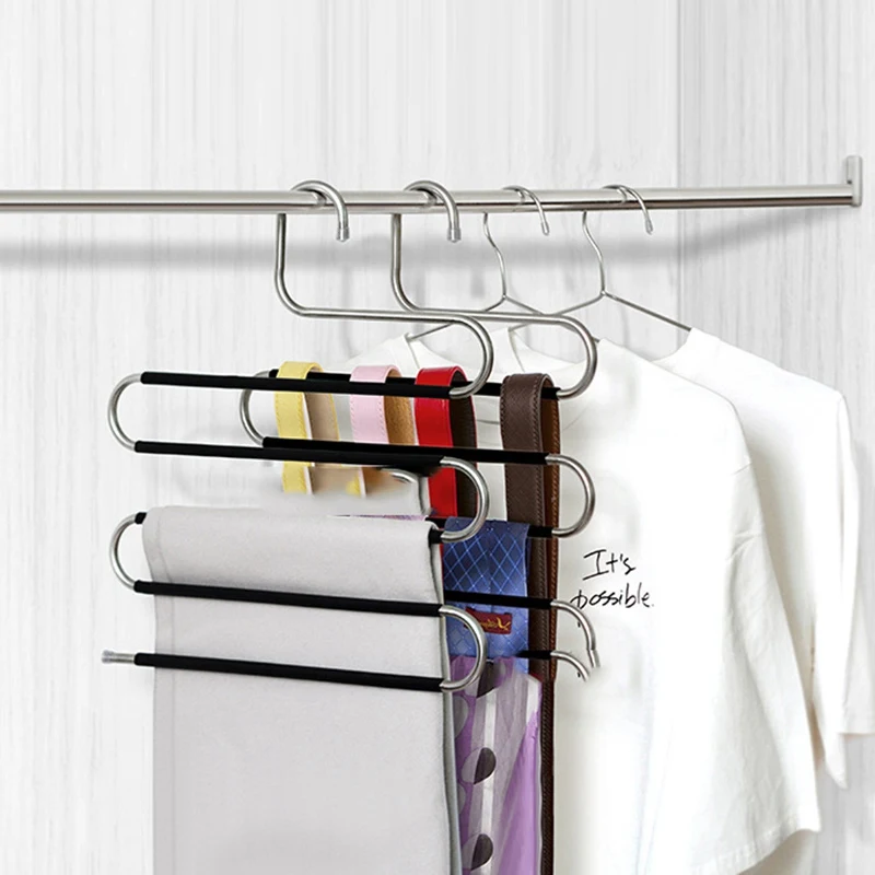 Coat Belt Hanger Stainless Steel Hanger Multifunction Pants Hanger Closet Tool Adjustable Closet Organizer Home Storage