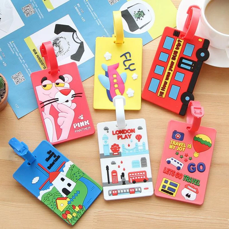 Kawaii Ститч Дораэмон бирка для чемодана мультфильм ID адрес держатель багажная этикетка кремнезема Ge идентификатор туристические аксессуары