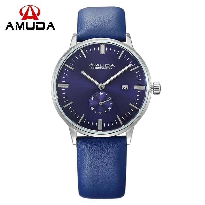 Amuda Брендовые Часы для мужчин повседневное спортивные наручные часы синий Уход