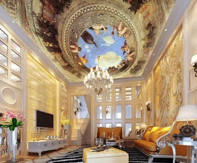 

3d ceiling photo 3d custom wall 3d wallpaper European style character wall paper for ceiling wallpapers for living room