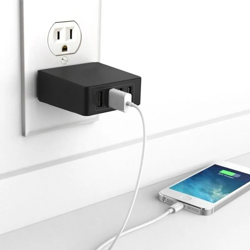 PowerPort 4 USB зарядное устройство 2A PowerIQ для телефона 5 V/7.2A EU US быстрая мульти зарядная