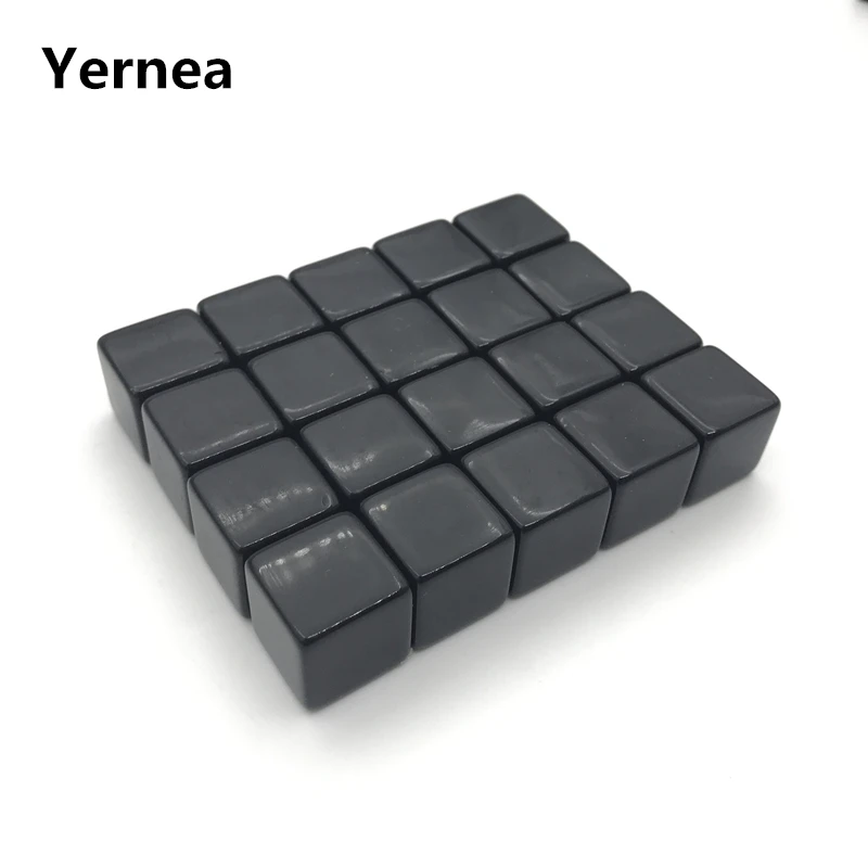 

Yernea 50Pcs High-quality 16mm Blank Dice Acrylic Black Opaque Blank Dice Standard Cube DIY Can Carving Children Teaching