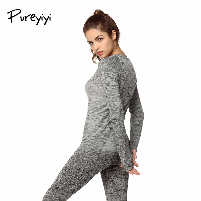 Рубашка Pureyiyi с длинным рукавом для йоги быстросохнущая женская спортивная
