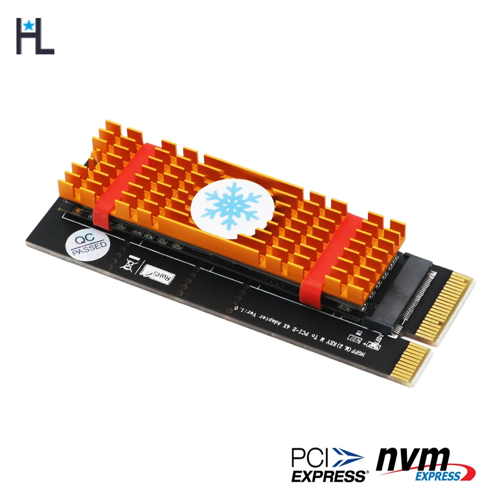 M.2 SSD к PCI E 1X с радиатором (вертикальная установка) ЦП rgb тепловой прокладкой для