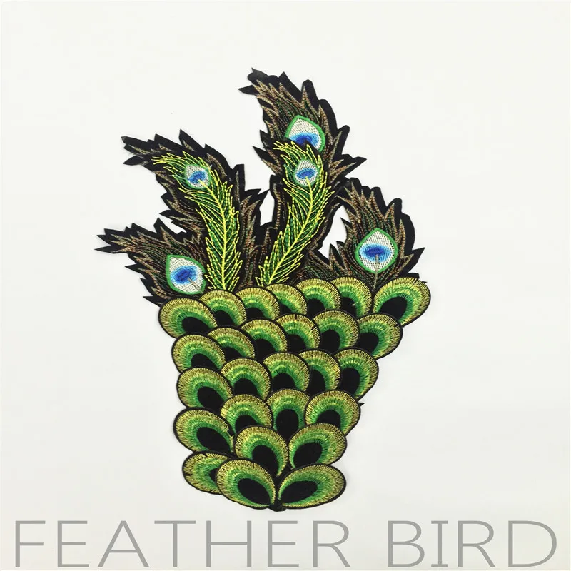 

Pure manual sewing embroidery Baqi peacock feather wings embroidery garment accessories parent-child cloth paste