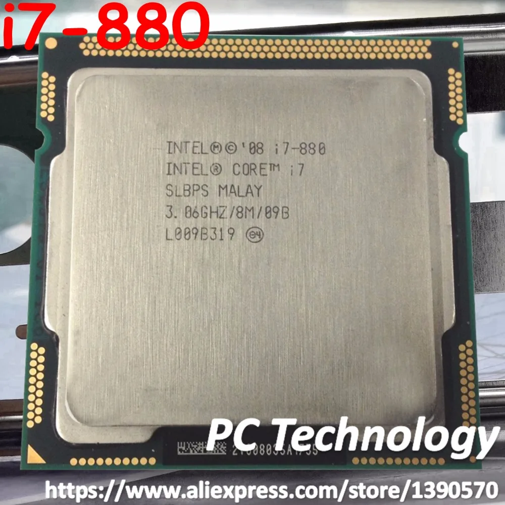 Оригинальный процессор Intel Core i7 880 CPU 3 06 ГГц 8 Мб четырехъядерный LGA1156 45 нм 95 Вт для