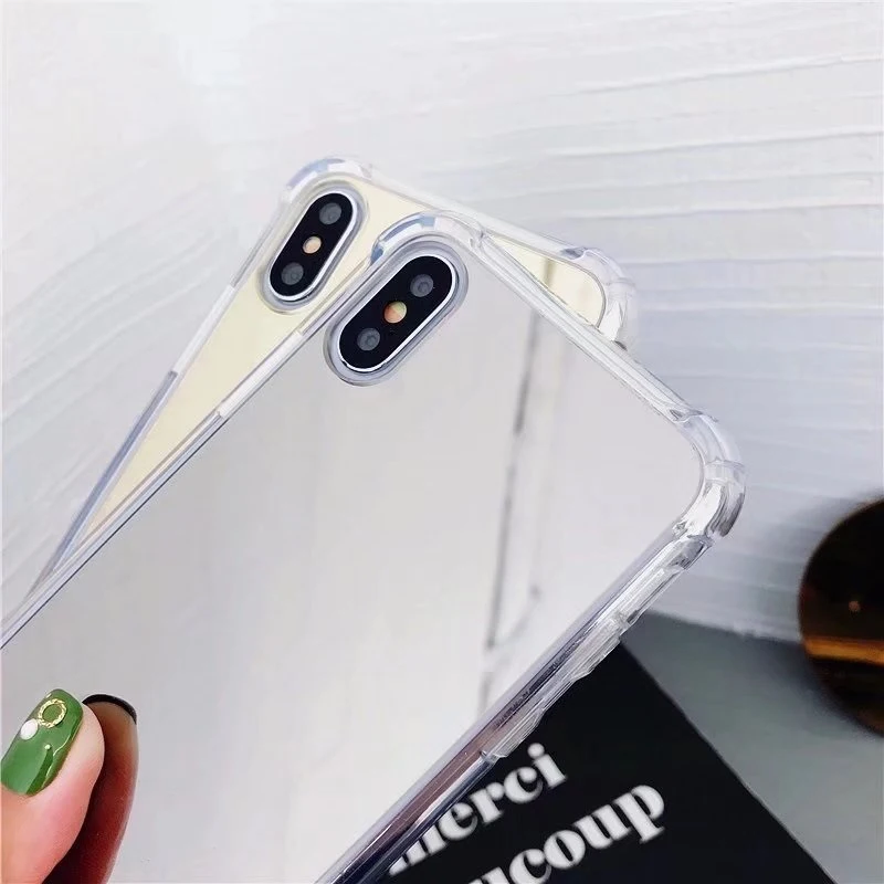 2018 телефон чехлы для iPhone 7 8 плюс TPU сзади защиты чехол X 6 s крышка отражают девчушки