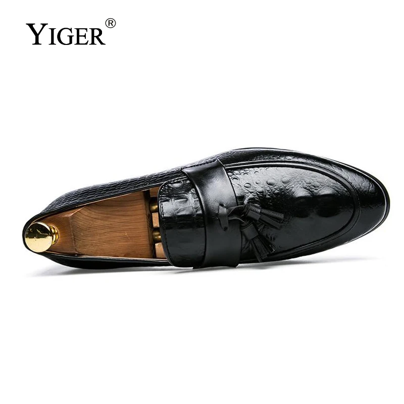 YIGER/Новые мужские лоферы из натуральной кожи большие размеры 38-47 свадебные туфли