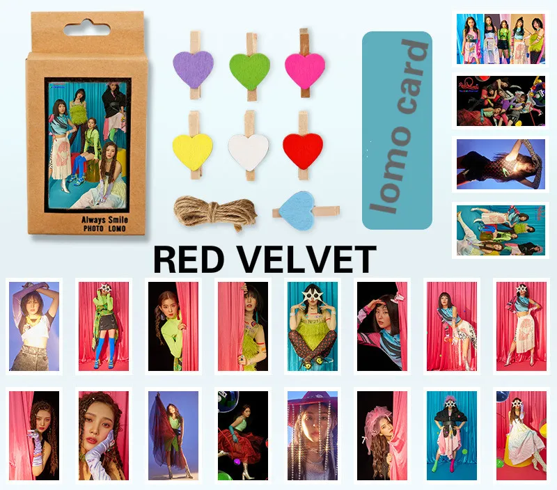 Красный бархат [MYKPOP]: Zimzalabim LOMO Card 20 шт./компл. с зажимами коллекция поклонников KPOP