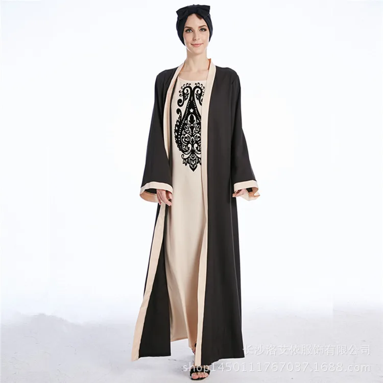 Fimtairah модное женское платье abaya поддельные две части Дубай Королевский желтый