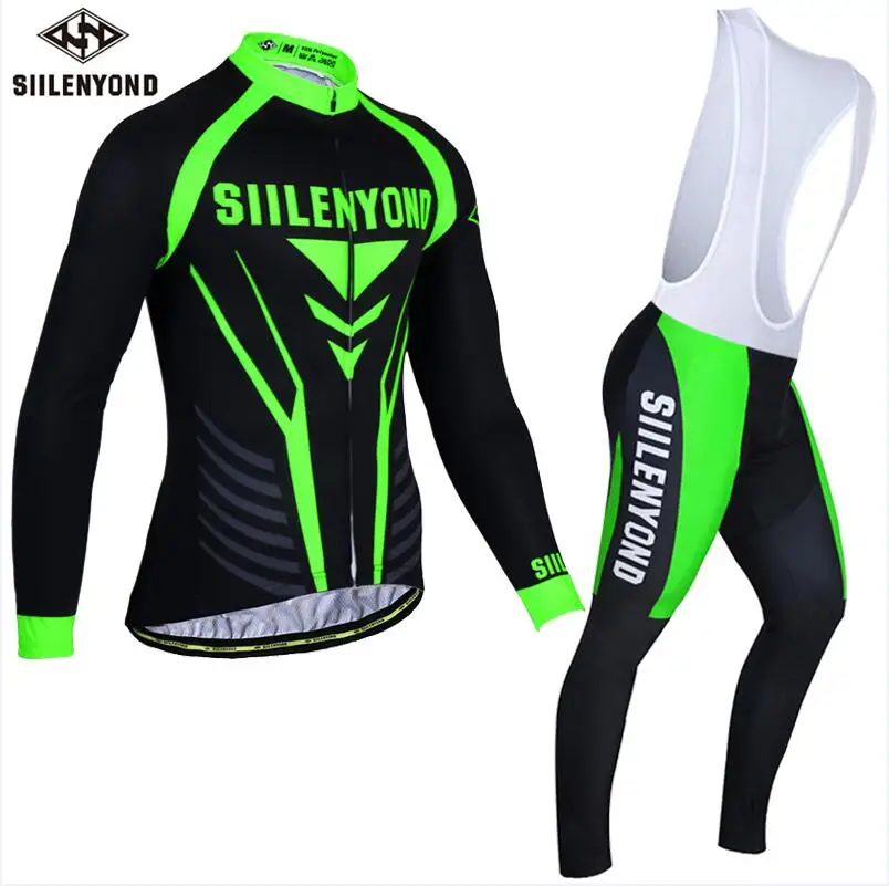 SIILENYOND Pro зимний термальный флисовый комплект для велоспорта, Майо, Ropa Ciclismo, одежда для горного велосипеда, одежда с длинным рукавом, велосипедные костюмы - Цвет: CBJ-BT-S0603