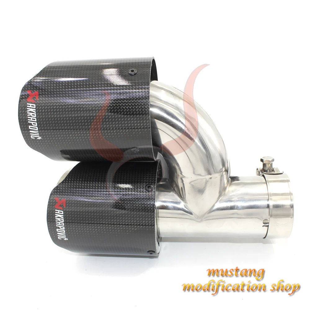 Правый akrapovic карбоновое волокно глушитель выхлоп выхлопное сопло автомобиль exhause h-shaped прямая плотная ткань глянцевая поверхность