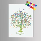 Персонализированная Свадебная Гостевая книга, 1 набор, креативный отпечаток пальца дерево с подписью для декора свадьбы или вечерние (чернильная подушечка в комплекте) HK022