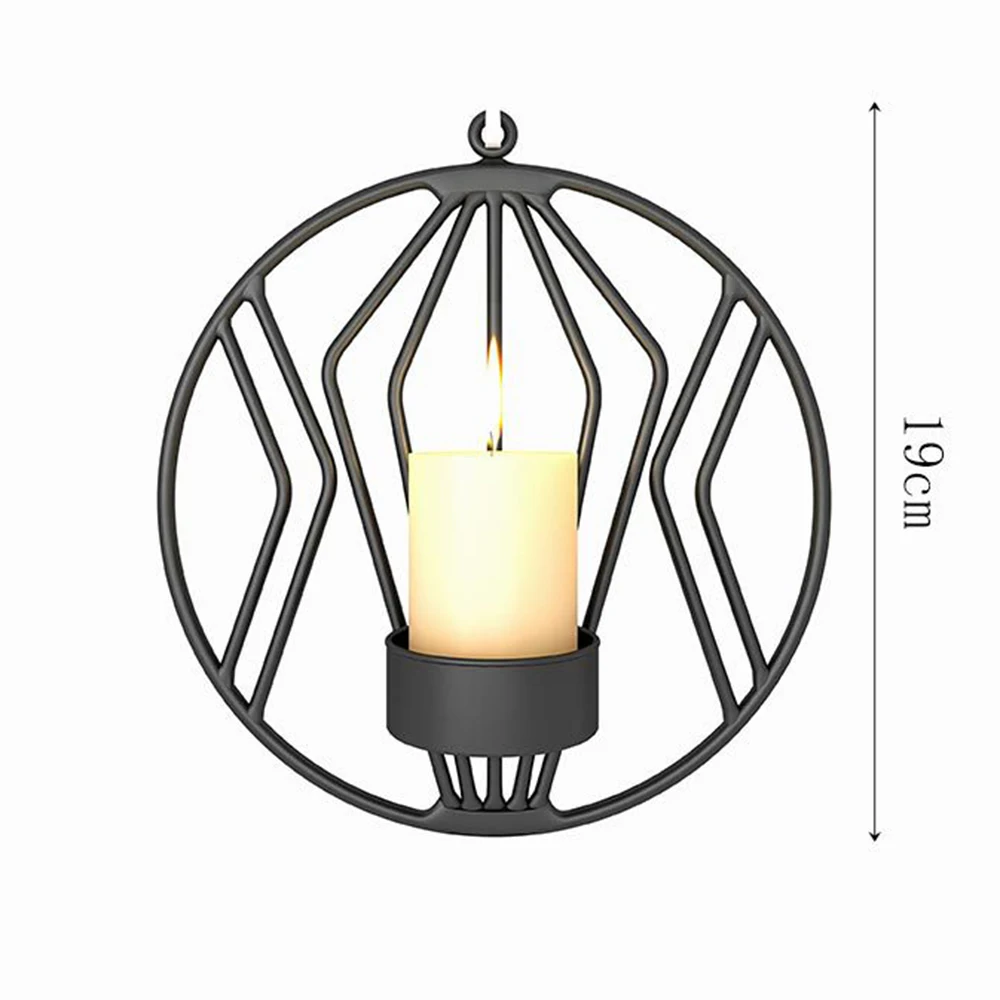 Nordic Style Creative 3D Geometric Candlestick Metal Wall Candle Holder Sconce Matching Small Tealight Home Ornaments | Дом и сад
